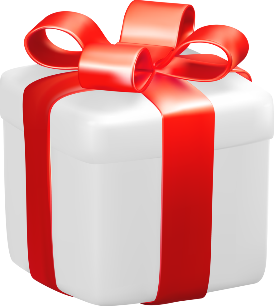 realistischer 3d-roter geschenkboxausschnitt png