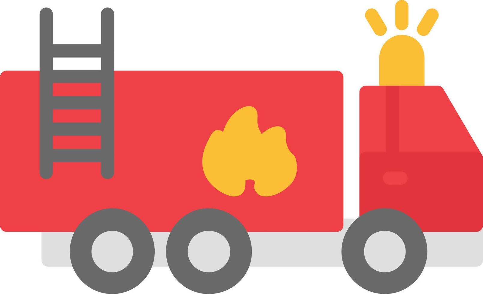 icono plano de camión de bomberos vector