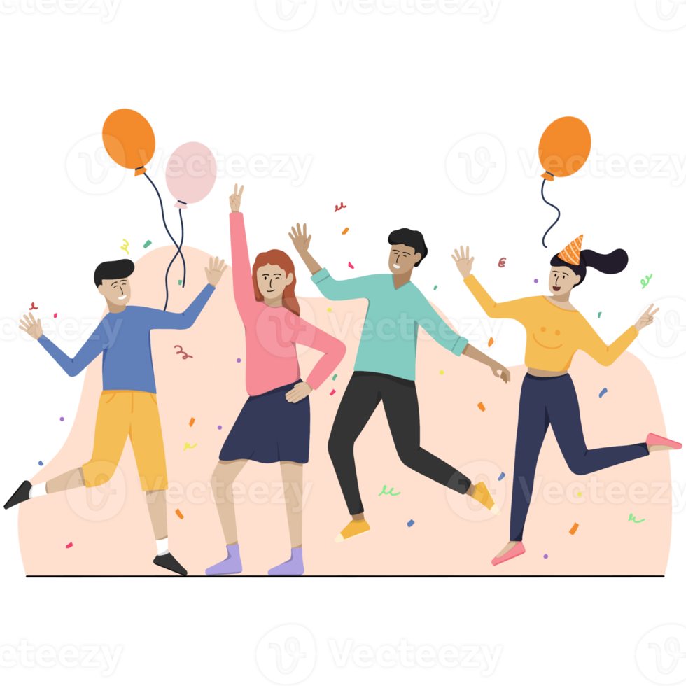 Illustration Zeichen ist feiern ein Geburtstag mit ein Party png