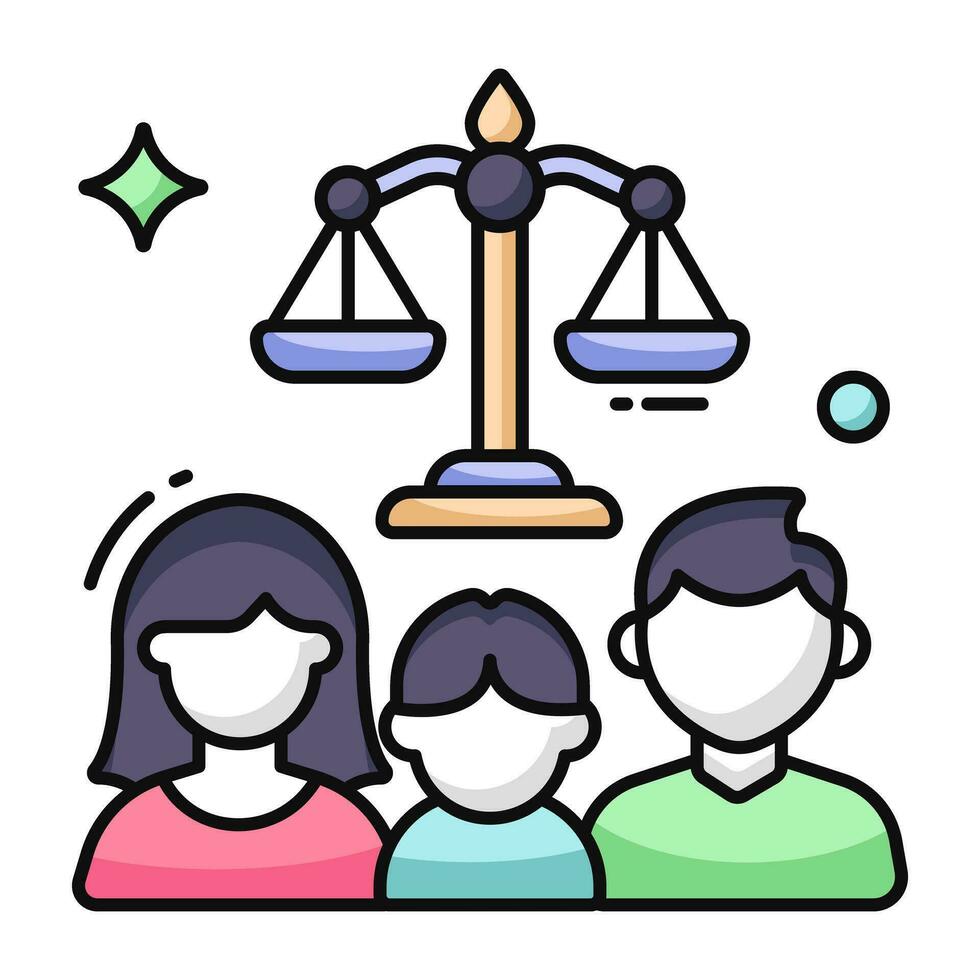 conceptual plano diseño icono de familia ley vector