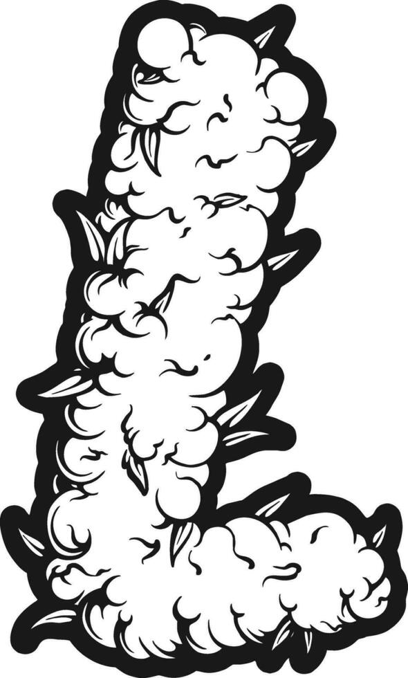 hoja letra l artístico canabis brote elegante silueta vector ilustraciones para tu trabajo logo, mercancías camiseta, pegatinas y etiqueta diseños, póster, saludo tarjetas publicidad negocio empresa