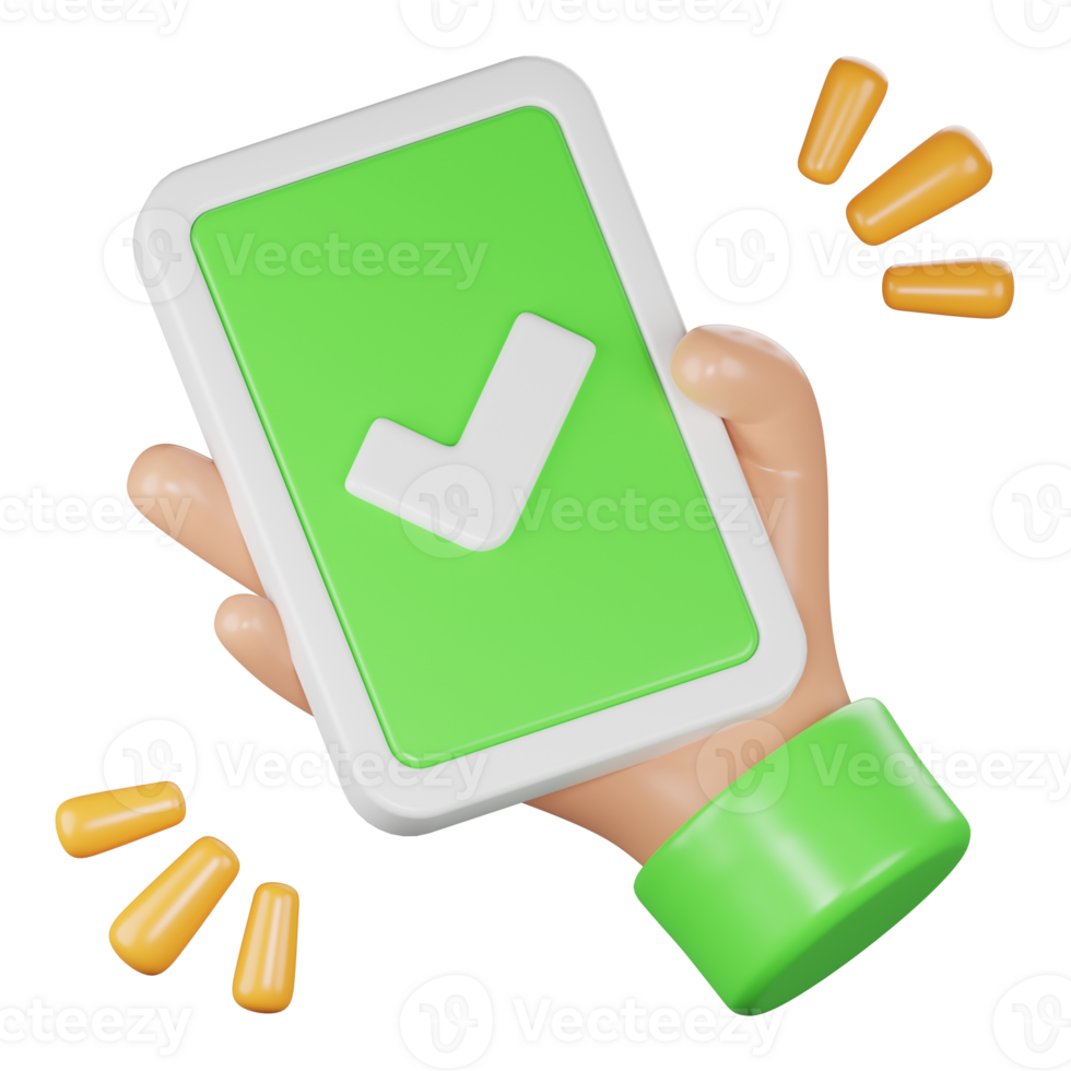 godkänd smartphone 3d ikon illustration png