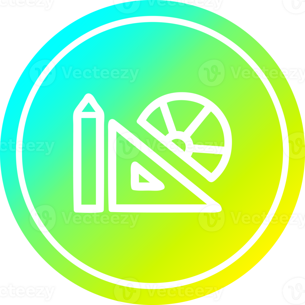 math equipment circular icon with cool gradient finish png