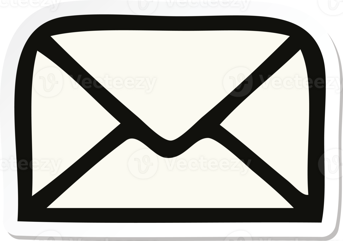 sticker of a cute cartoon paper envelope png