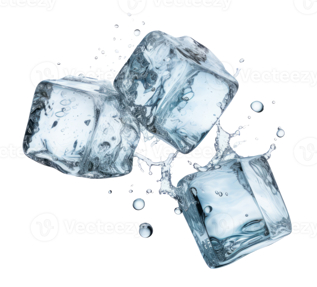 la glace cubes goutte isolé sur transparent Contexte png