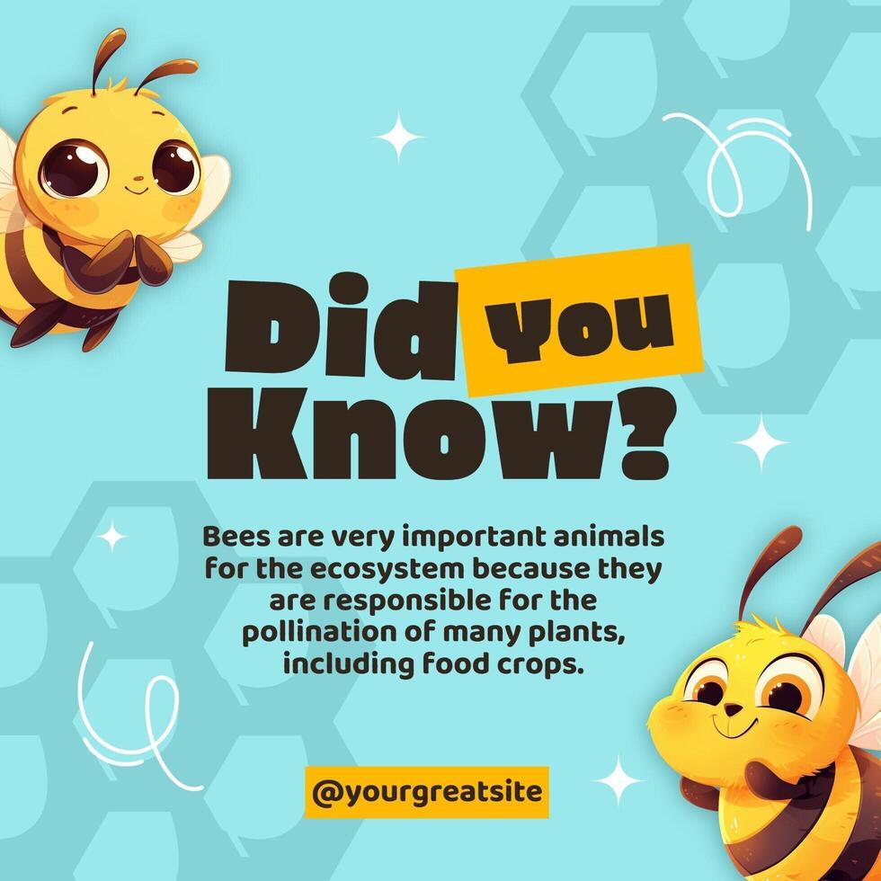 Honey Bee Knowledge Trivia Linkedin Post template