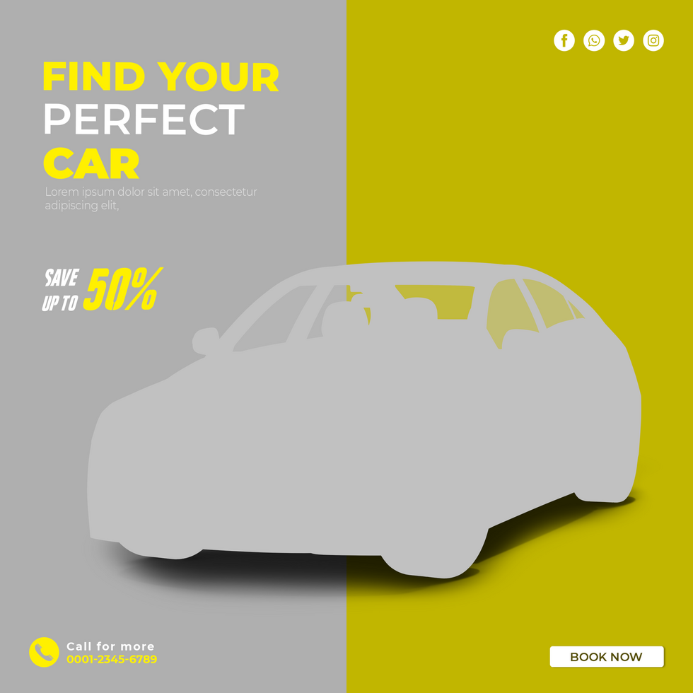 location voiture promo social médias Publier conception modèle psd
