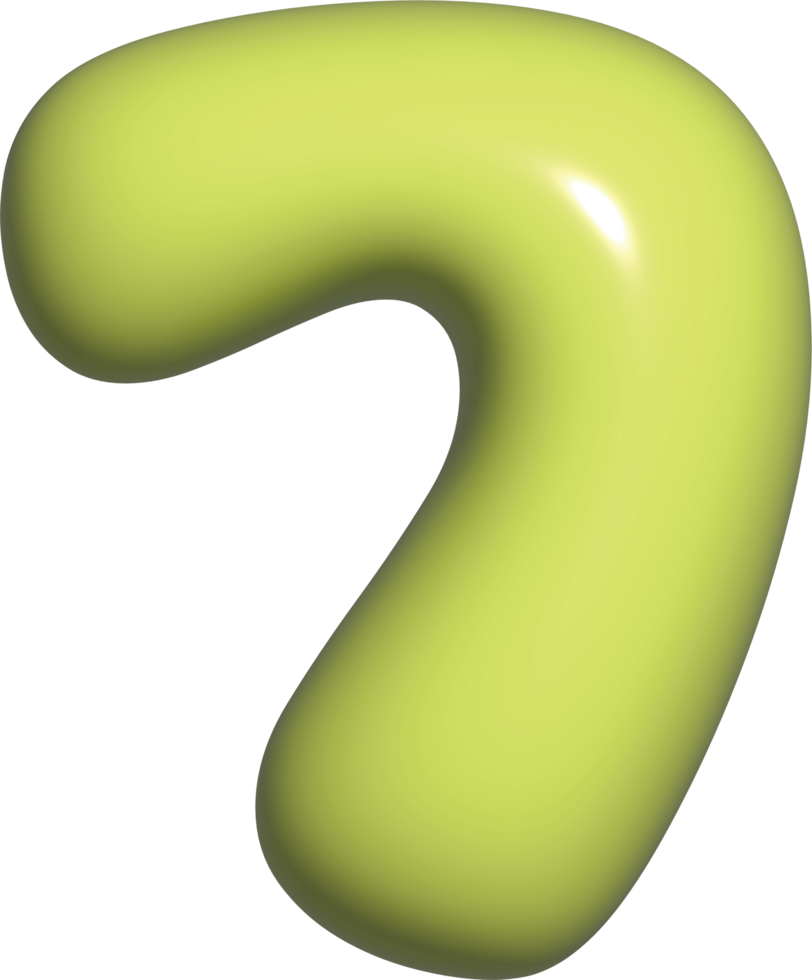 aantal 7 groen 3d glanzend bubbel ballon brief png