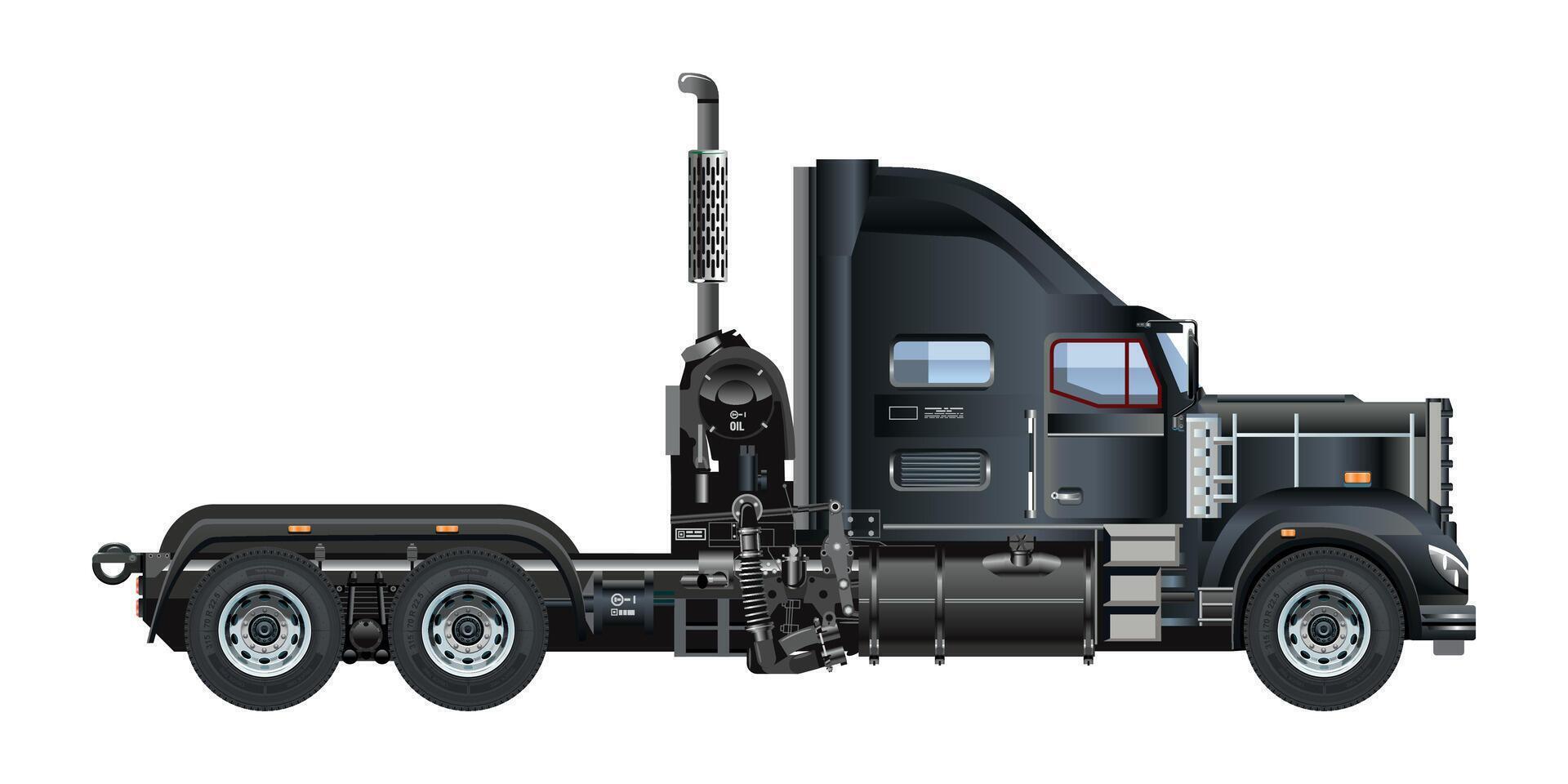 Semi trailer truck head american heavy industries 3D Illustration vector