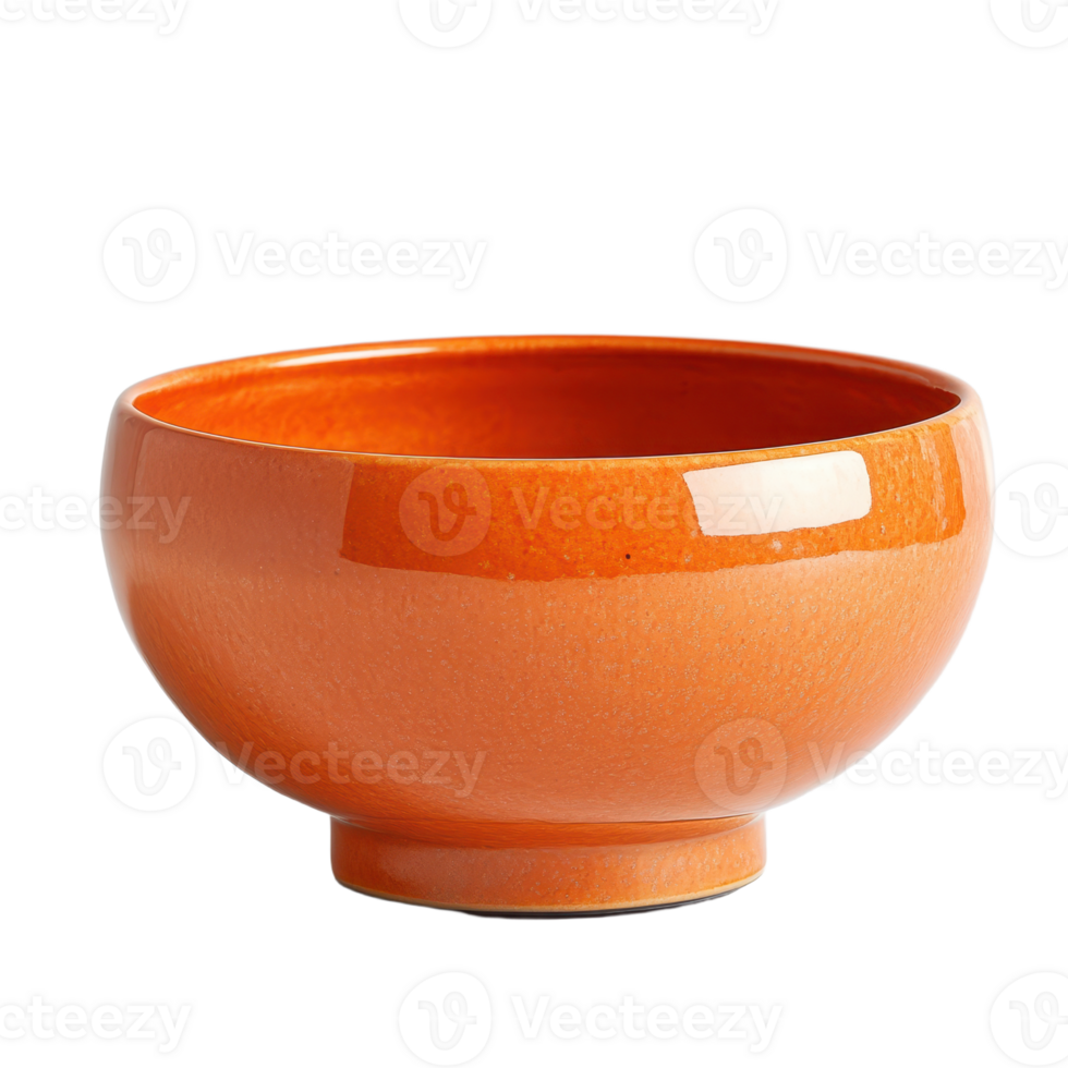 eleganta orange keramisk skål med en glaserad Avsluta. idealisk för visa upp köksutrustning eller dining väsentliga png