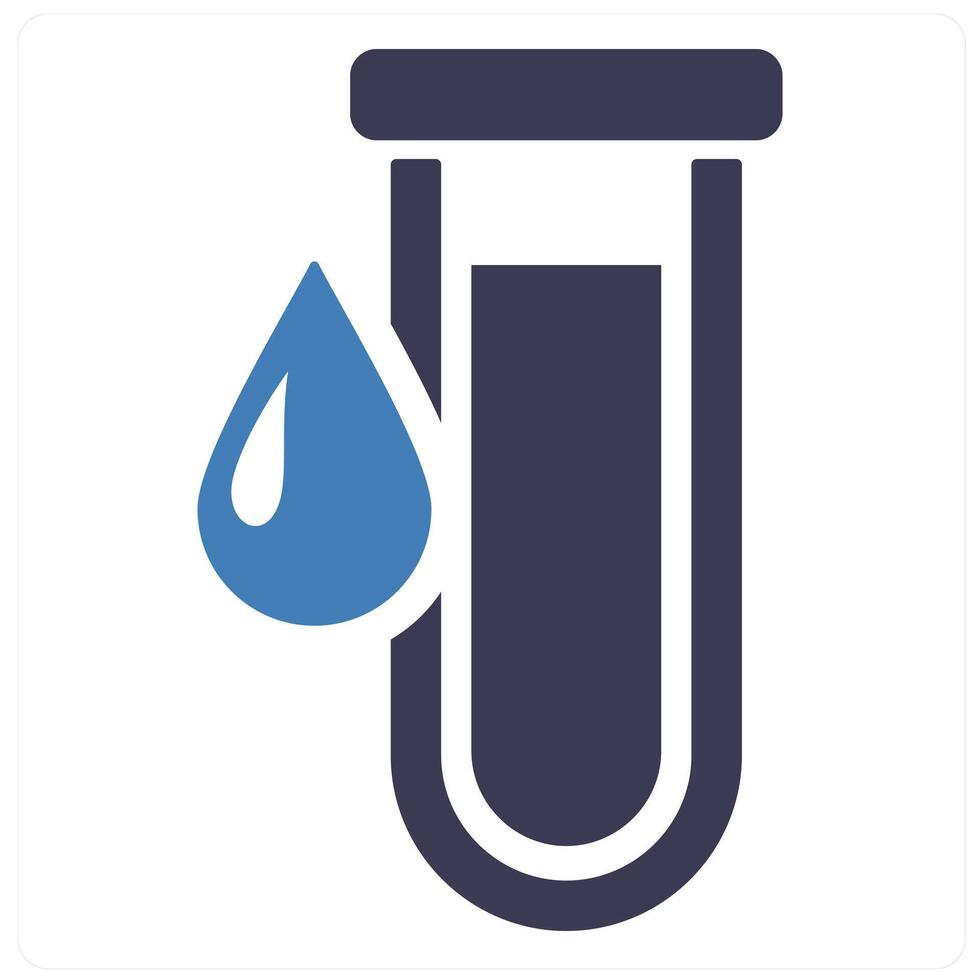Blood Sample and blood test icon concept in blue filled color vector