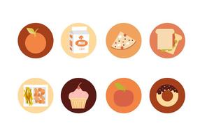 Escuela almuerzo iconos vector libre