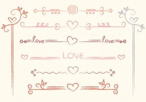Vector Hand-drawn Love Dividers 