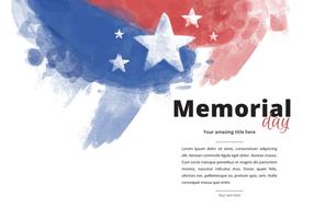 Patriotic Memorial Day Watercolor Vector
