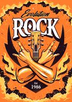 Rock cartel plantilla de diseño vector