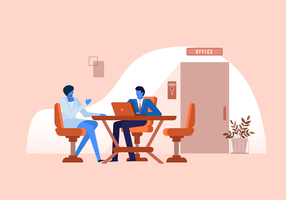 Office Worker Meeting Vector Flat illustration