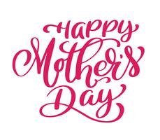 Feliz dia de las madres texto manuscrito vector