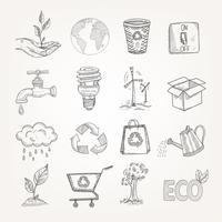 Doodles Ecology Set vector