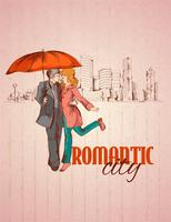 Romantic city poster vector