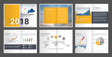 Annual report for company profile  advertising agency brochure. vector