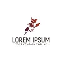 Floral leaf logo design concept template vector
