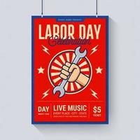 Labor Day Celebration Music Poster Template vector