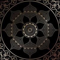 Golden Mandala with Floral Ornament vector