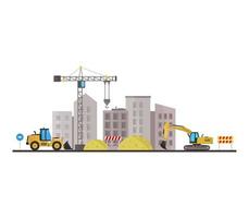 sitio de construcción sobre fondo blanco vector