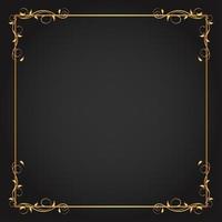 Gold Square Frame with Leaf Corner Accents vector