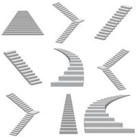 conjunto de escaleras en blanco vector