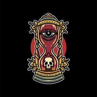 Colorful hourglass tattoo vector