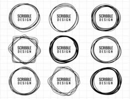Hand drawn scribble circle set vector