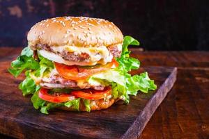 primer plano de una hamburguesa foto
