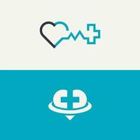 Heart care logo template vector