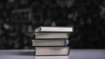 Stop motion of stack pile of books video