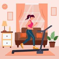 New Normal Home Fitness Gymnastic Workout vector