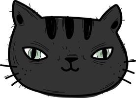 Doodle black cat isolated line Hand drawn vector illustrations Sketch for a tattoo