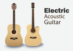 guitarra acústica para tocar en una banda vector