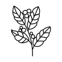 coffee plant with seeds line style icon vector