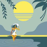 Summer Swimming Pool Girl vector