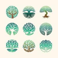 Tree Logo Elements Set vector