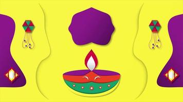 rörlig grafik för diwali, festival av ljus. video