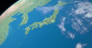 Sea of Japan in planet earth, aerial view from outer space video