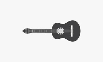 icono de guitarra acústica. ilustración vectorial. aislado sobre fondo blanco. vector