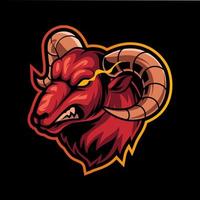 angry bighorn sheep head,   mascot logo illustration for esport team and streamer vector