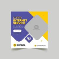 Internet service social media post template vector