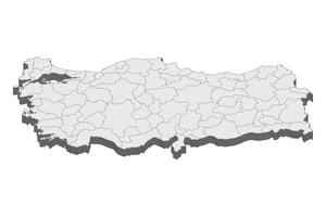 Ilustración de mapa 3D de Turquía vector