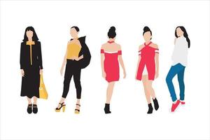 ilustración vectorial del paquete de mujeres de moda vector