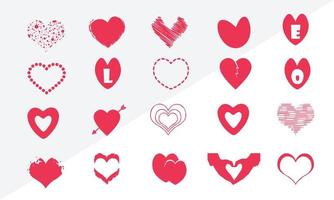 Valentines day Heart Doodle Heart doodles set. Hand-drawn hearts collection. Romance and love illustrations eps 10 vector
