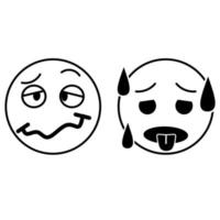 ilustración de contorno de emoji cálido vector